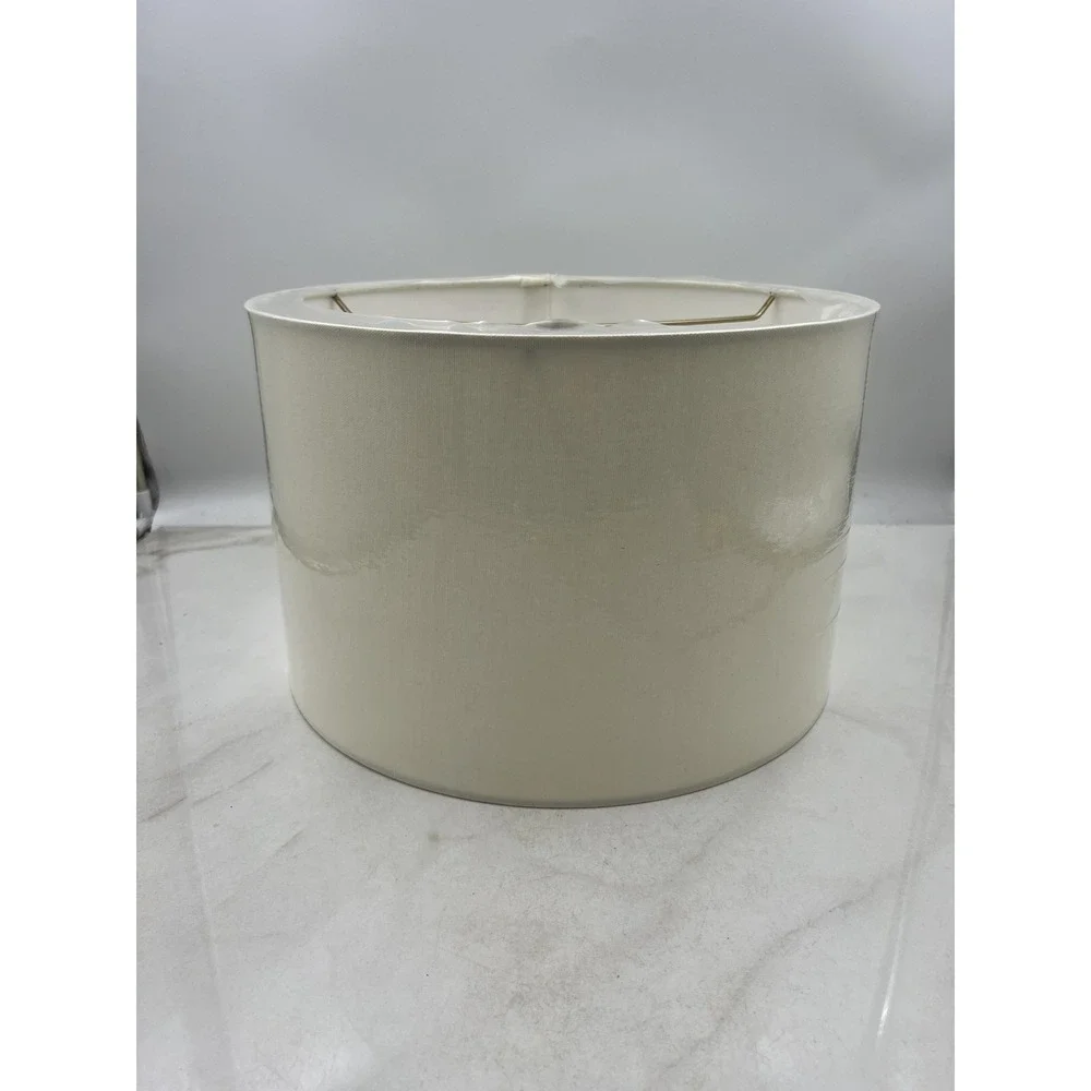 WEST ELM White Linen Drum Lamp Shade 14x8 Spider Fitter Table Floor Light New